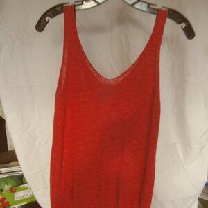 Michael Stars sheer cotton, lined, long top is beautiful red rose in a small